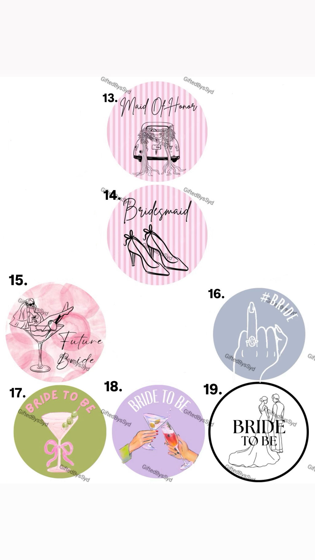 Wedding/Bridal Party Custom 2-in Pin