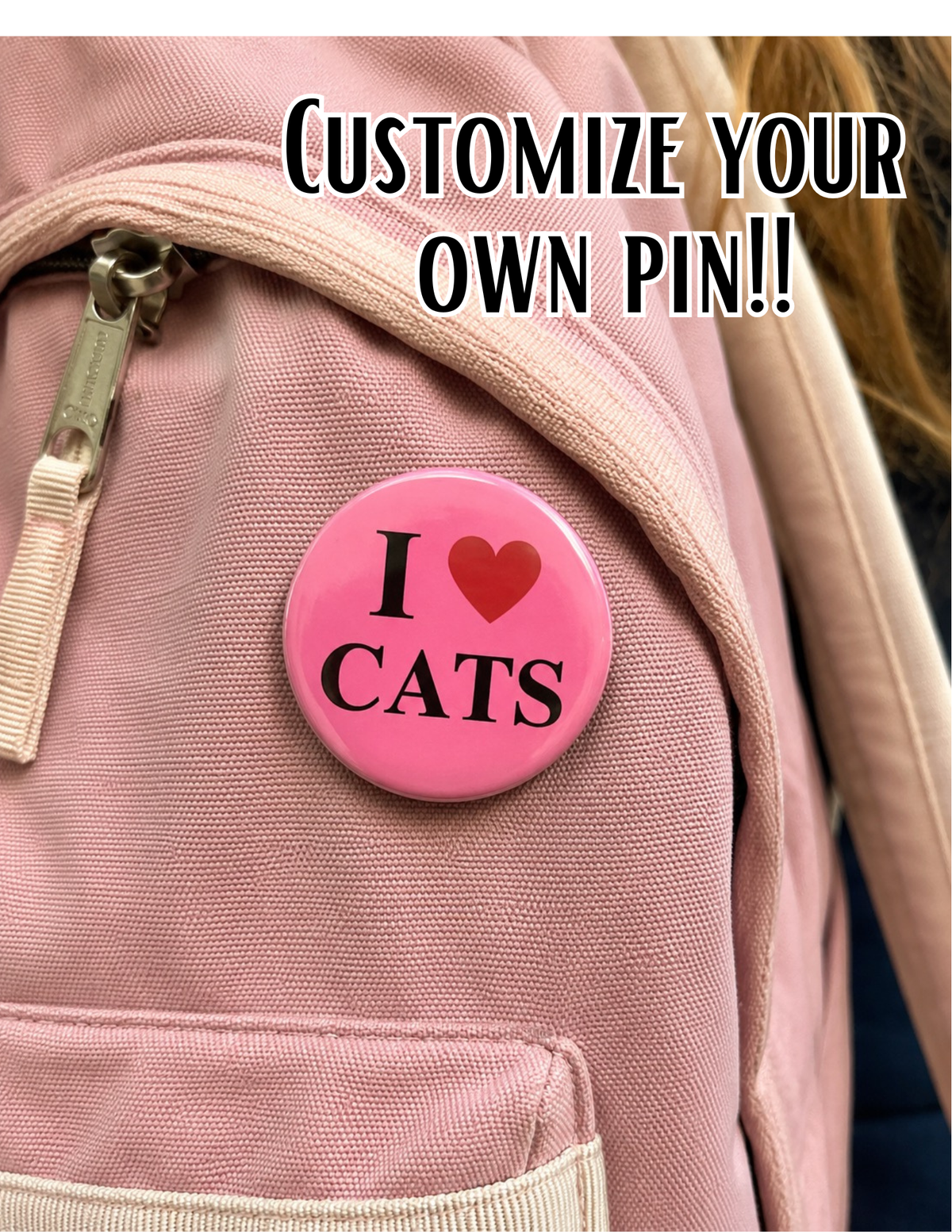 Custom Designed "I <3" 2-in Pin