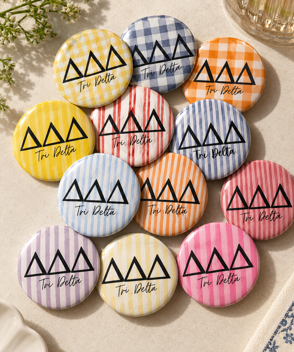 Tri Delta Sorority Custom 2-in Pins