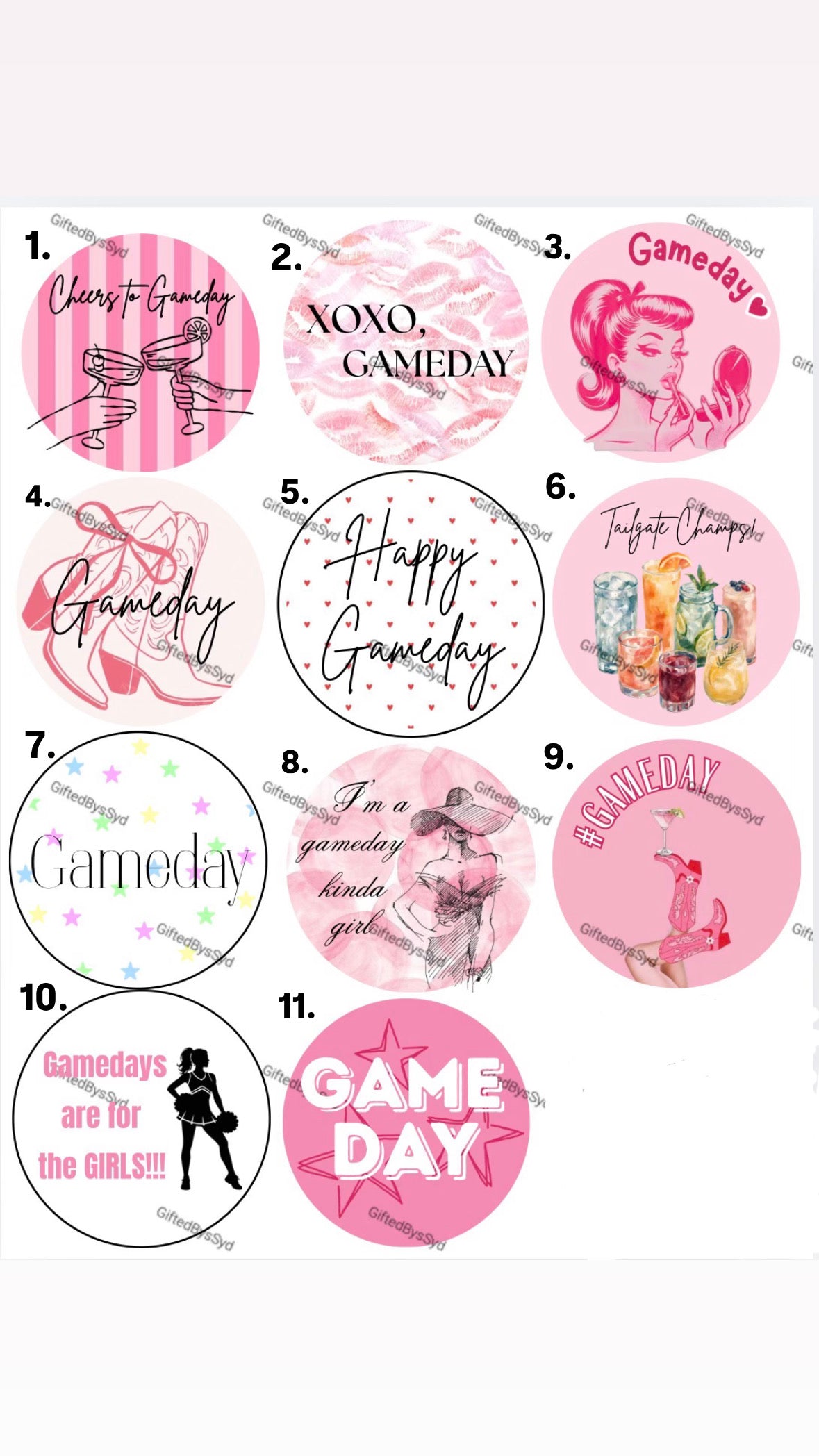 Girly Gameday Custom 2-in Pin