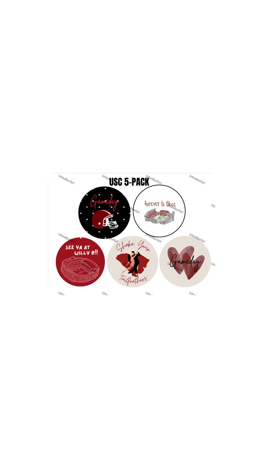 5-PACK College Gameday Custom 2-in Pins