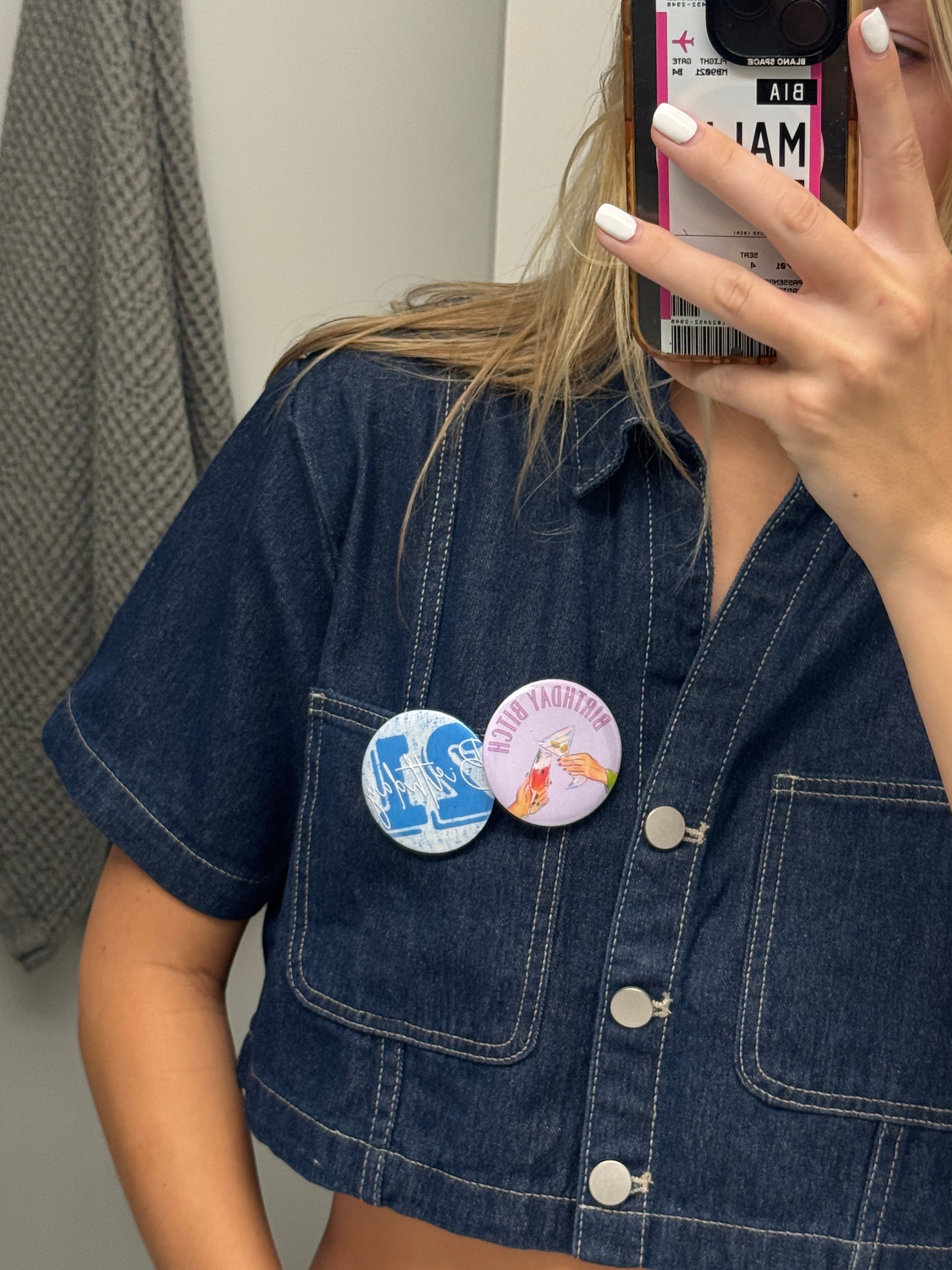 21 Birthday Custom 2-inch Pin