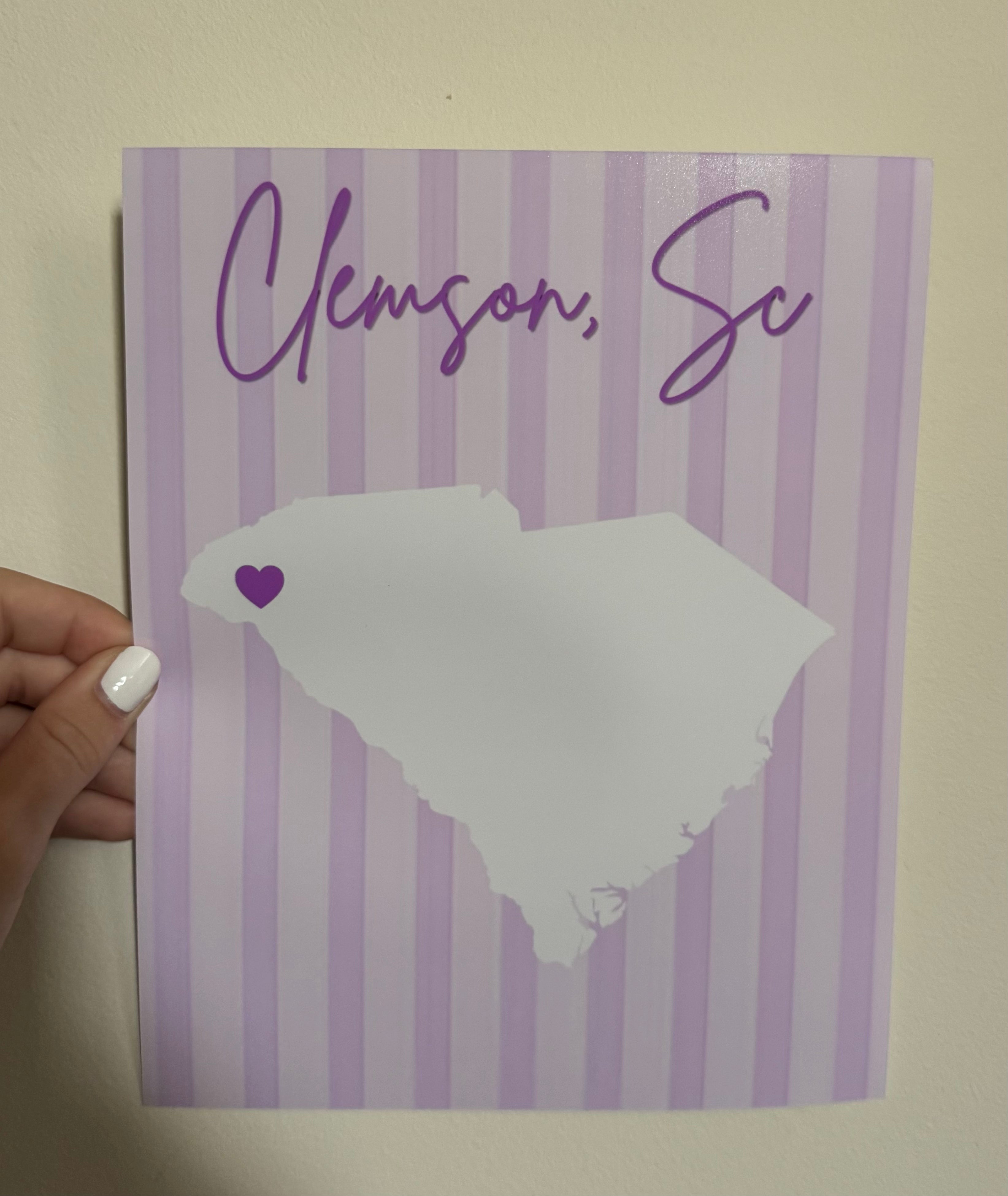 8x10 Purple SC Print- CLEMSON COLLECTION