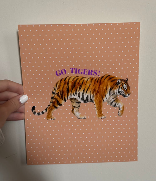 8x10 Orange Tiger Print- CLEMSON COLLECTION