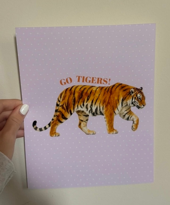 8x10 Purple Tiger Print- CLEMSON COLLECTION