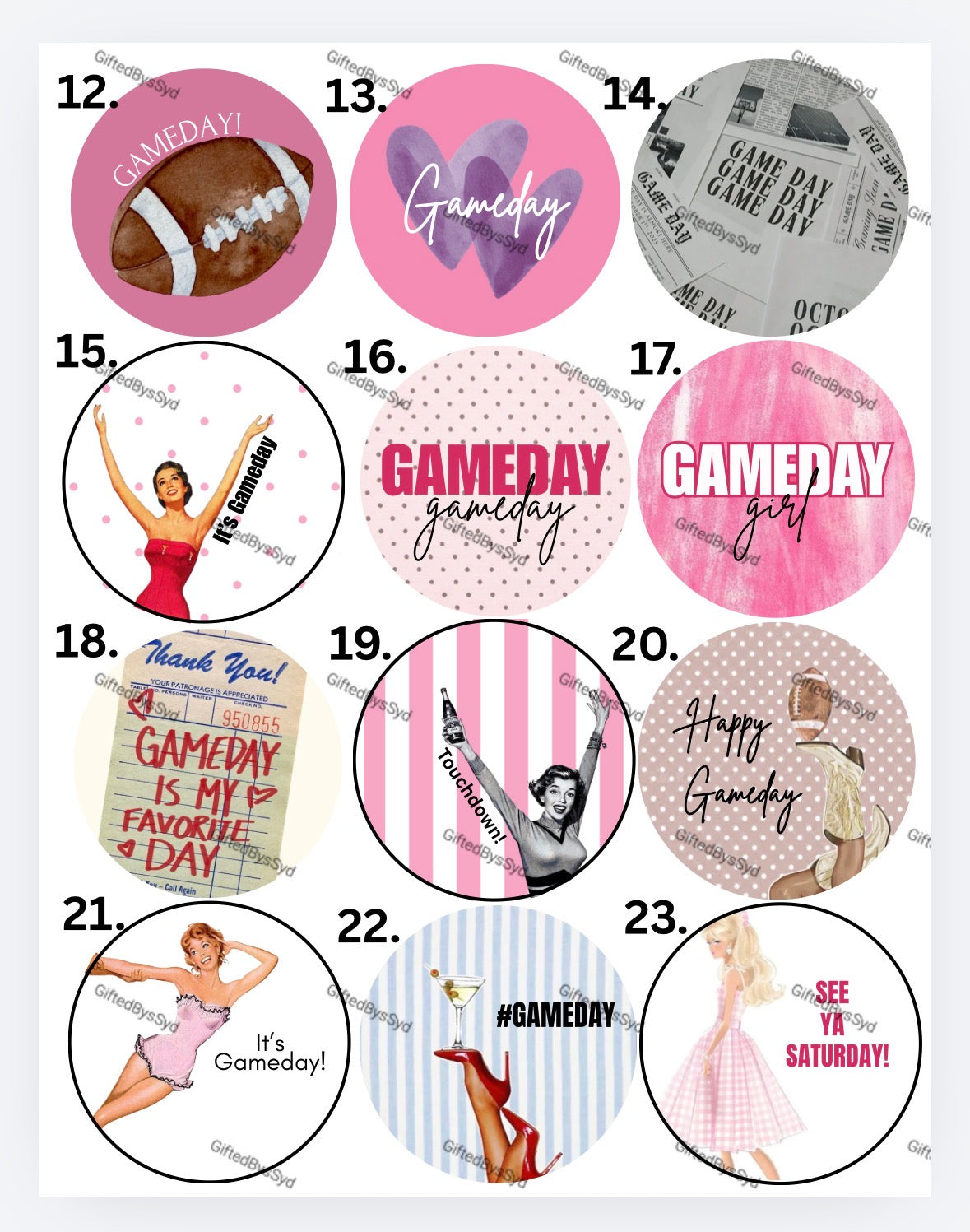 Girly Gameday Custom 2-in Pin