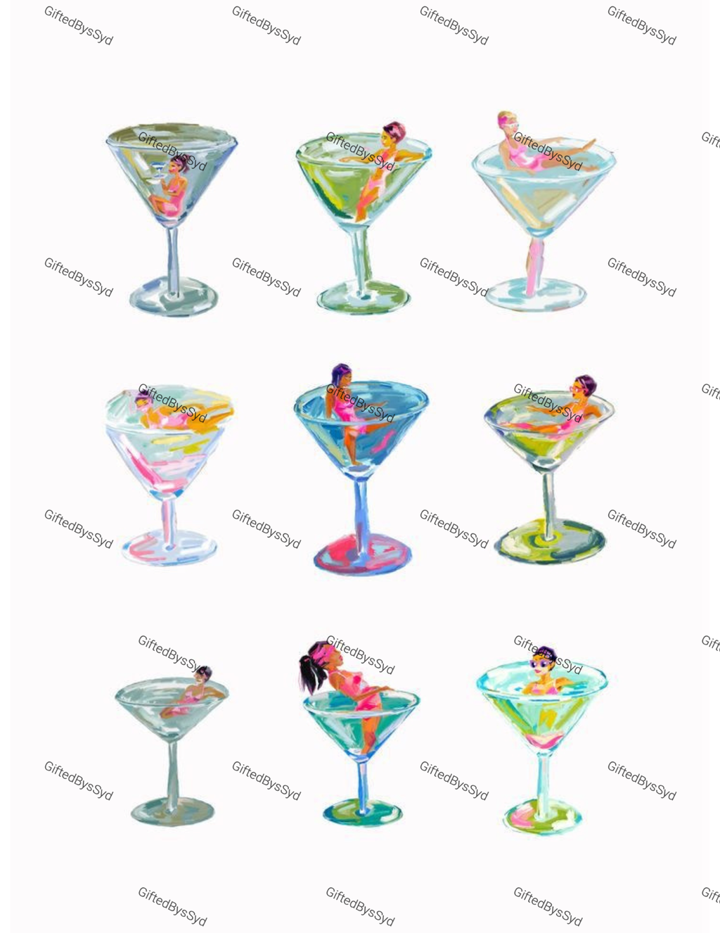 8x10 Martini Print