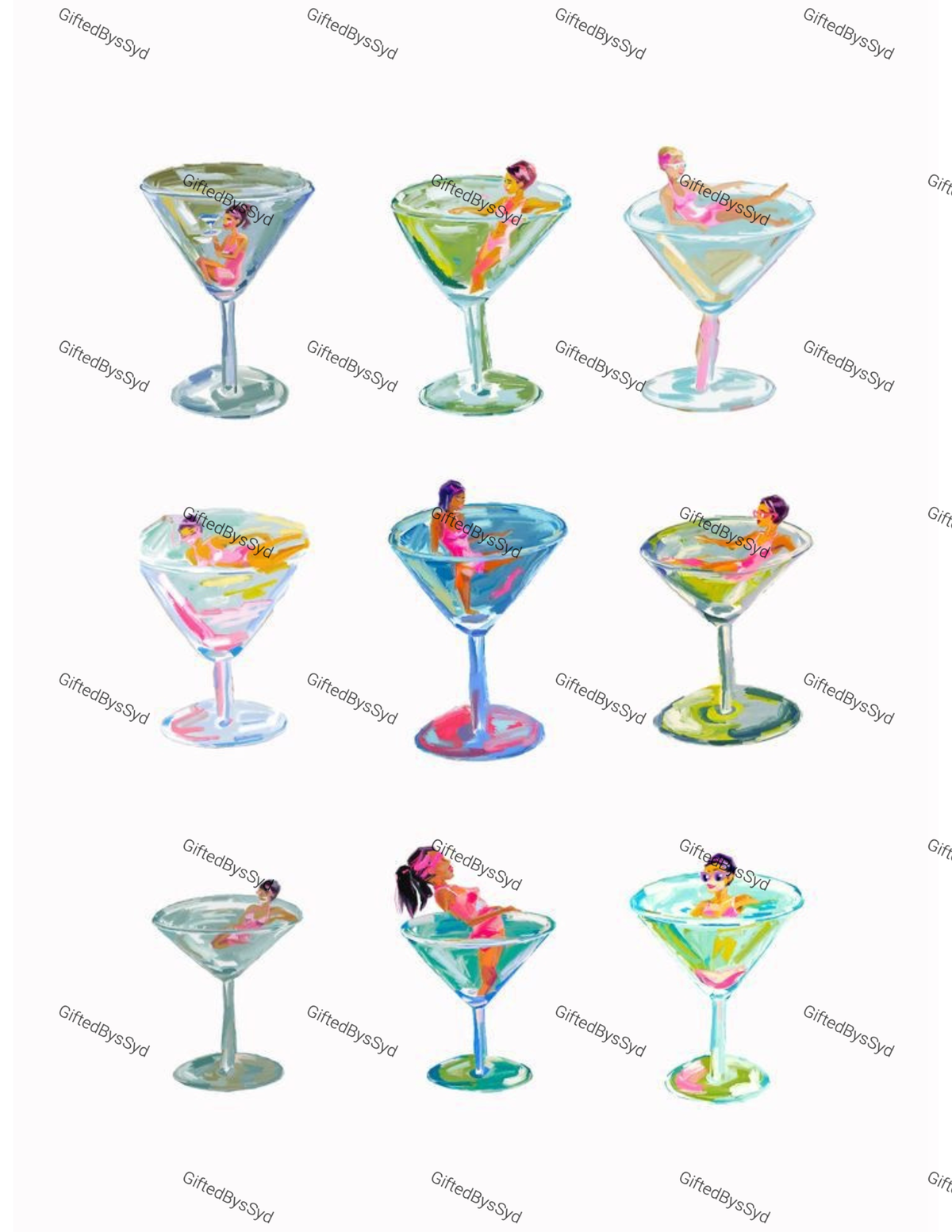 8x10 Martini Print