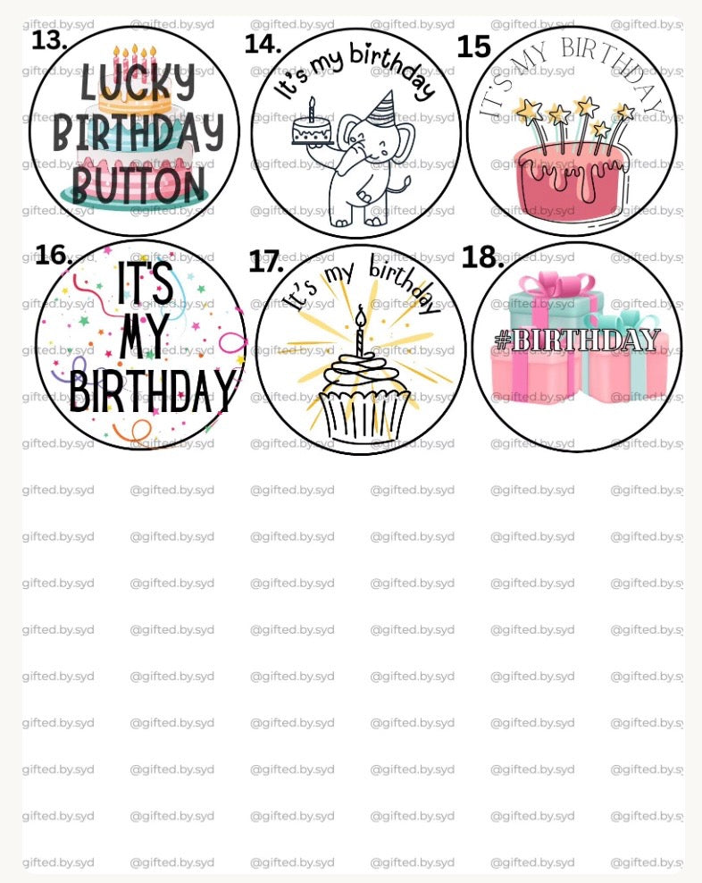 Birthday Custom 2-inch Pin